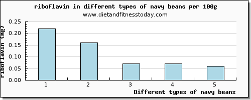 navy beans riboflavin per 100g